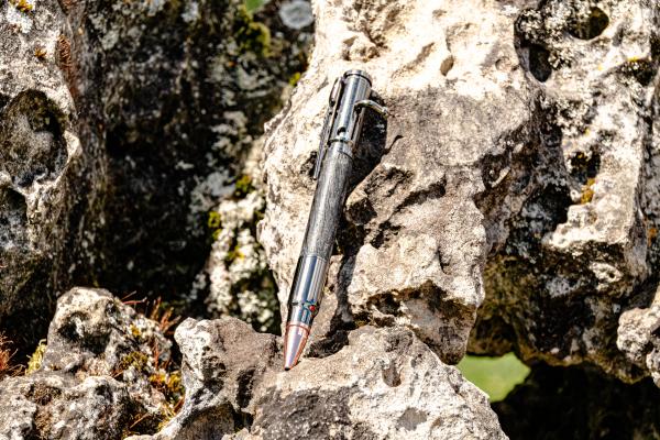 Action Bolt Kugelschreiber, Gun-Metall, Mooreiche